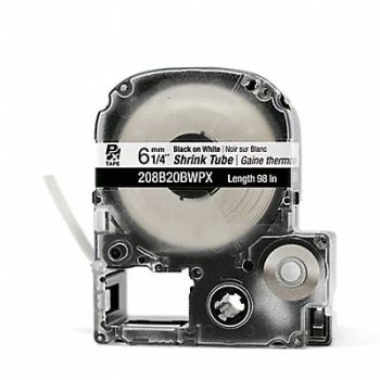EPSON Heat Shrink Tube Black on White 1/4 W, 48GE89