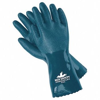 MCR SAFETY Chemical Gloves L 12 in L Rough PR, 48GJ82