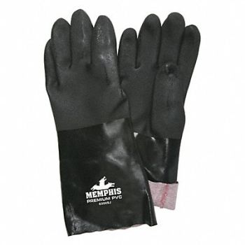 MCR SAFETY Chemical Gloves L 14 in L Blk PK12, 48GM52