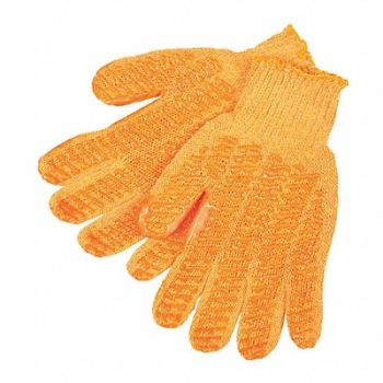 MCR SAFETY Knit Gloves XL Orange PVC PK12, 48GH38