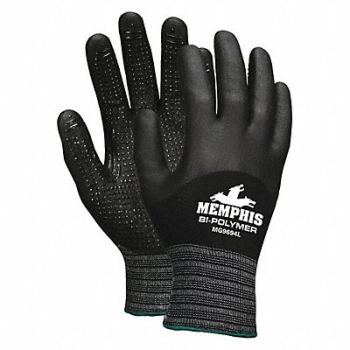 MCR SAFETY Coated Gloves Nylon L PK12, 48GH68