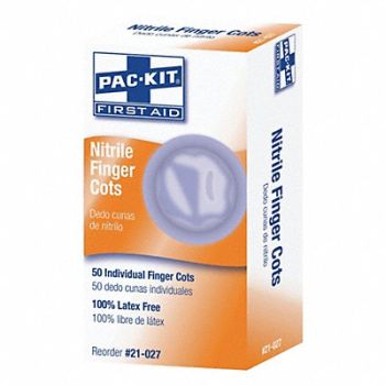 FIRST AID ONLY Powder Free Finger Cots White L PK50, 48H495