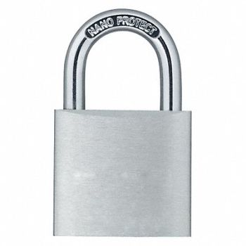 GRAINGER APPROVED Keyed Padlock 7/8 in Rectangle Silver, 48JP87