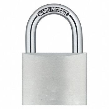 GRAINGER APPROVED Keyed Padlock 7/8 in Rectangle Silver, 48JP89