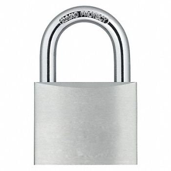 GRAINGER APPROVED Keyed Padlock 1 1/4 in Rectangle Silver, 48JR04