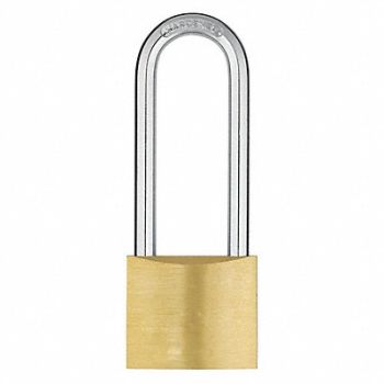 GRAINGER APPROVED Keyed Padlock 15/16 in Rectangle Yellow, 48JR12