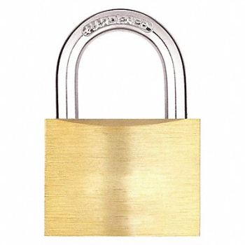 GRAINGER APPROVED Keyed Padlock 15/16 in Rectangle Yellow, 48JR10