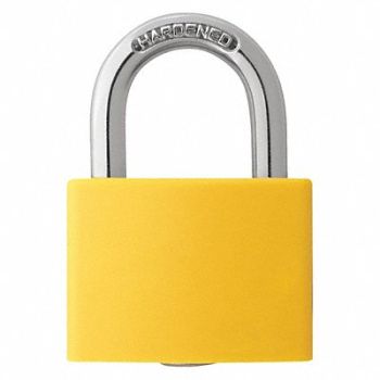 GRAINGER APPROVED J5185 Lockout Padlock KA Yellow 1-7/16 H, 48JR20