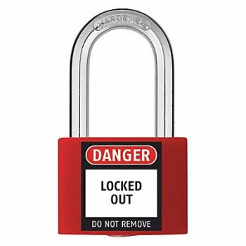 GRAINGER APPROVED Lockout Padlock KA Red 2 H PK3, 48JR33