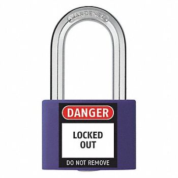 GRAINGER APPROVED J5186 Lockout Padlock KD Purple 2 H, 48JR49