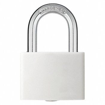 GRAINGER APPROVED J5190 Lockout Padlock KA White 2 H PK6, 48JR59