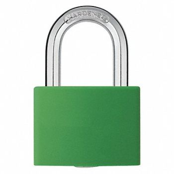 GRAINGER APPROVED J5190 Lockout Padlock KA Green 2 H PK6, 48JR60