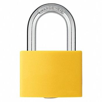 GRAINGER APPROVED J5190 Lockout Padlock KA Yellow 2 H PK6, 48JR58