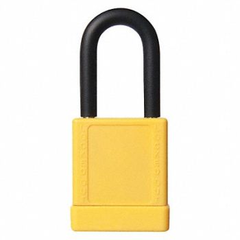 GRAINGER APPROVED J5173 Lockout Padlock KD Yellow 2 H PK6, 48JR66