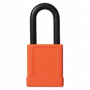 GRAINGER APPROVED J5172 Lockout Padlock KD Orange 2 H, 48JT72