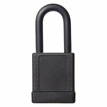 GRAINGER APPROVED J5176 Lockout Padlock KD Black 3 H, 48JT73