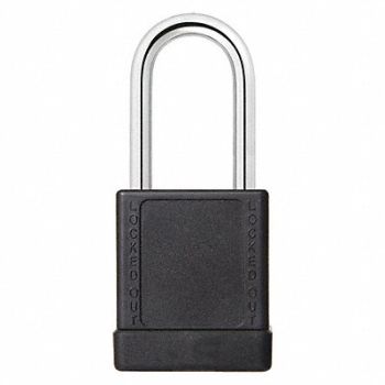GRAINGER APPROVED J5182 Lockout Padlock KA Black 2 H PK3, 48JT07