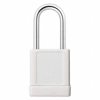 GRAINGER APPROVED J5182 Lockout Padlock KA White 2 H PK3, 48JT10