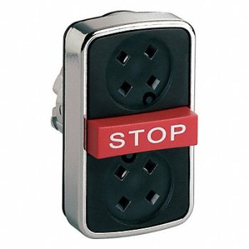 SCHNEIDER ELECTRIC Non-Illum Push Button Blank/Red Stop, 48K756