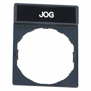 SCHNEIDER ELECTRIC Legend Plate Rectangular Jog Black/Red, 48K834