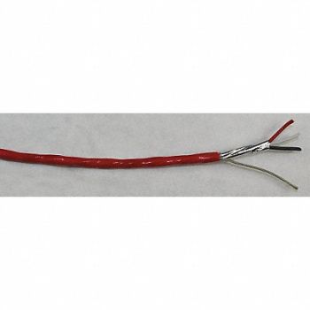 BELDEN Data Cable Plenum 3 Wire Red 1000ft, 48KR59