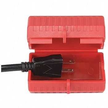 CONDOR Plug Lockout Red Plastic 1 Padlock, 48KV17