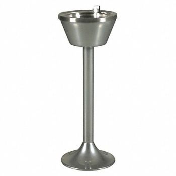 TOUGH GUY Ash Tray 1-3/4 gal Chrome, 48L068
