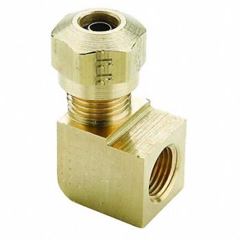 PARKER Female Elbow Brass 3/8 in Tube 1.39 in L, 48LY26