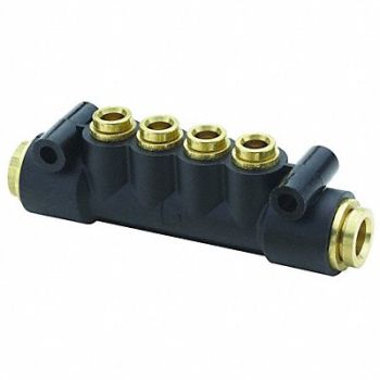PARKER Manifold 3/8 in Outside Dia 6.49 in L, 48MA57