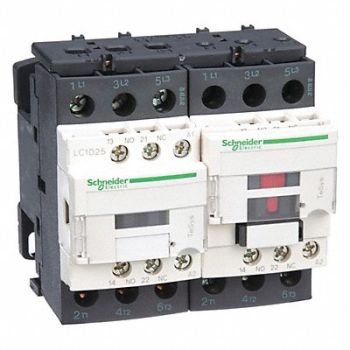 SCHNEIDER ELECTRIC Reversing Contactor 120V Coil 25A Iec, 48N643