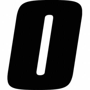 HARDLINE PRODUCTS Number Label Blk Vinyl 7in. H No 0 PK12, 48PH03