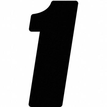 HARDLINE PRODUCTS Number Label Blk Vinyl 4in. H No 1 PK12, 48PG19