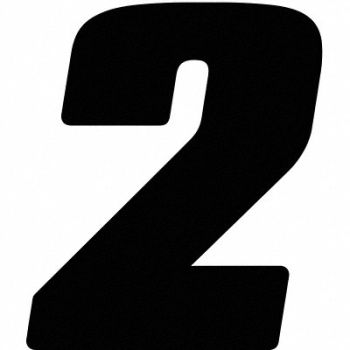 HARDLINE PRODUCTS Number Label Blk Vinyl 7in. H No 2 PK12, 48PH05