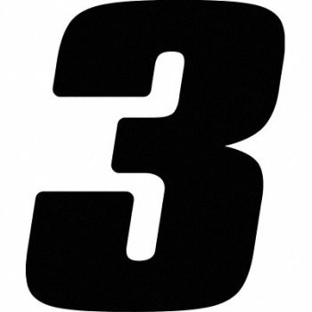 HARDLINE PRODUCTS Number Label Blk Vinyl 4in. H No 3 PK12, 48PG21