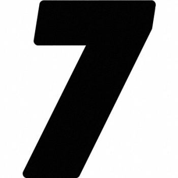 HARDLINE PRODUCTS Number Label Blk Vinyl 7in. H No 7 PK12, 48PH10