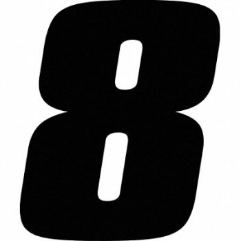 HARDLINE PRODUCTS Number Label Blk Vinyl 4in. H No 8 PK12, 48PG26