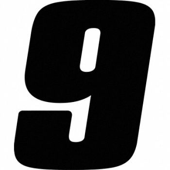 HARDLINE PRODUCTS Number Label Blk Vinyl 7in. H No 9 PK3, 48PH02