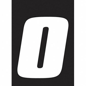 HARDLINE PRODUCTS Number Label Wht Vinyl 4 in H No 0 PK3, 48PG29