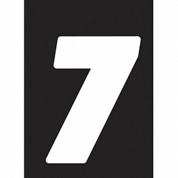 HARDLINE PRODUCTS Number Label Wht Vinyl 7in. H No 7 PK12, 48PH31