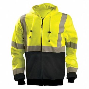 OCCUNOMIX Sweatshirt Hi-Vis Yellow 2XL, 48PY65