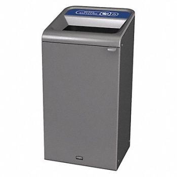 RUBBERMAID COMMERCIAL PRODUCTS Recycling Container Square 23 gal Gray, 48PZ23