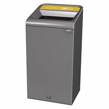 RUBBERMAID COMMERCIAL PRODUCTS Recycling Container Square 23 gal Gray, 48PZ27