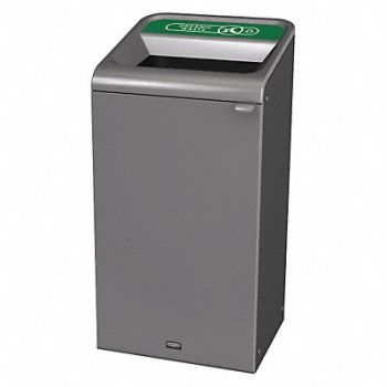 RUBBERMAID COMMERCIAL PRODUCTS Recycling Container Square 23 gal Gray, 48PZ28