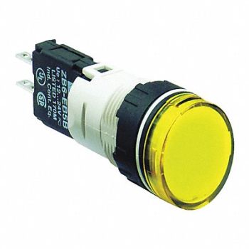 SCHNEIDER ELECTRIC Pilot Light Complete LED Yellow, 48R912