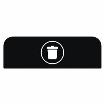 RUBBERMAID COMMERCIAL PRODUCTS Recycling Sign 8-1/2 H 1-25/32 W Blk, 48RA38