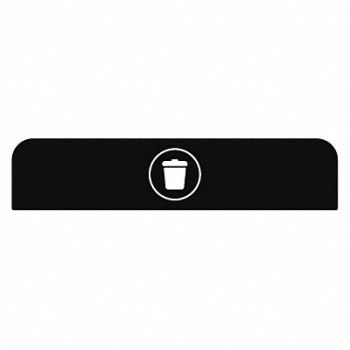 RUBBERMAID COMMERCIAL PRODUCTS Recycling Sign 8-1/2 H 1-25/32 W Blk, 48RA40