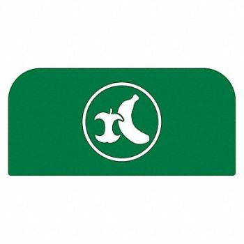 RUBBERMAID COMMERCIAL PRODUCTS Recycling Sign 8-1/2 H 1-25/32 W Gr, 48RA45