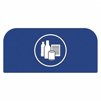 RUBBERMAID COMMERCIAL PRODUCTS Recycling Sign 8-1/2 H 1-25/32 W Blue, 48RA53