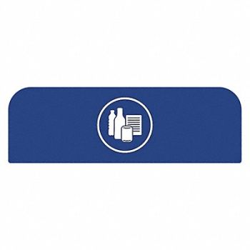 RUBBERMAID COMMERCIAL PRODUCTS Recycling Sign 8-1/2 H 1-25/32 W Blue, 48RA55