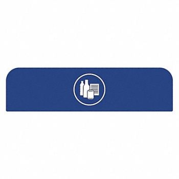 RUBBERMAID COMMERCIAL PRODUCTS Recycling Sign 8-1/2 H 1-25/32 W Blue, 48RA57